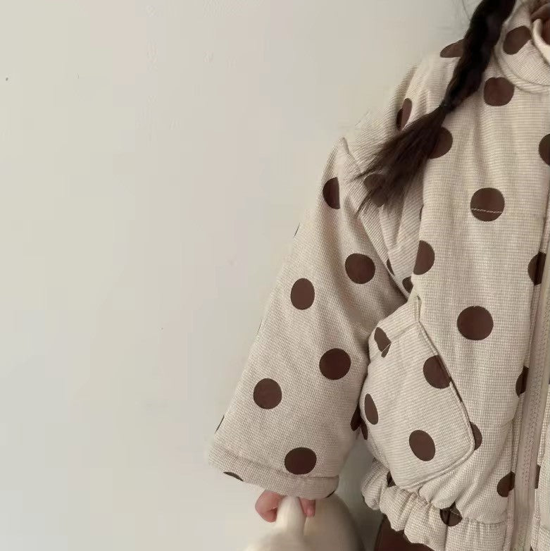 Raya Padded Polka Dot Bomber Jacket